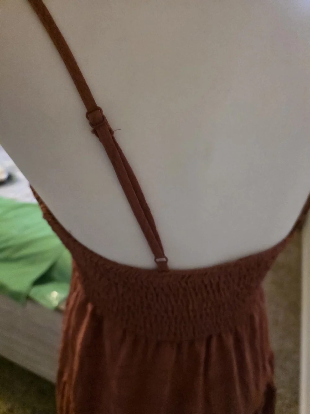 SHEIN Dusty Rose Smocked Tiered Spaghetti Strap Mini Dress - Picture 11 of 15